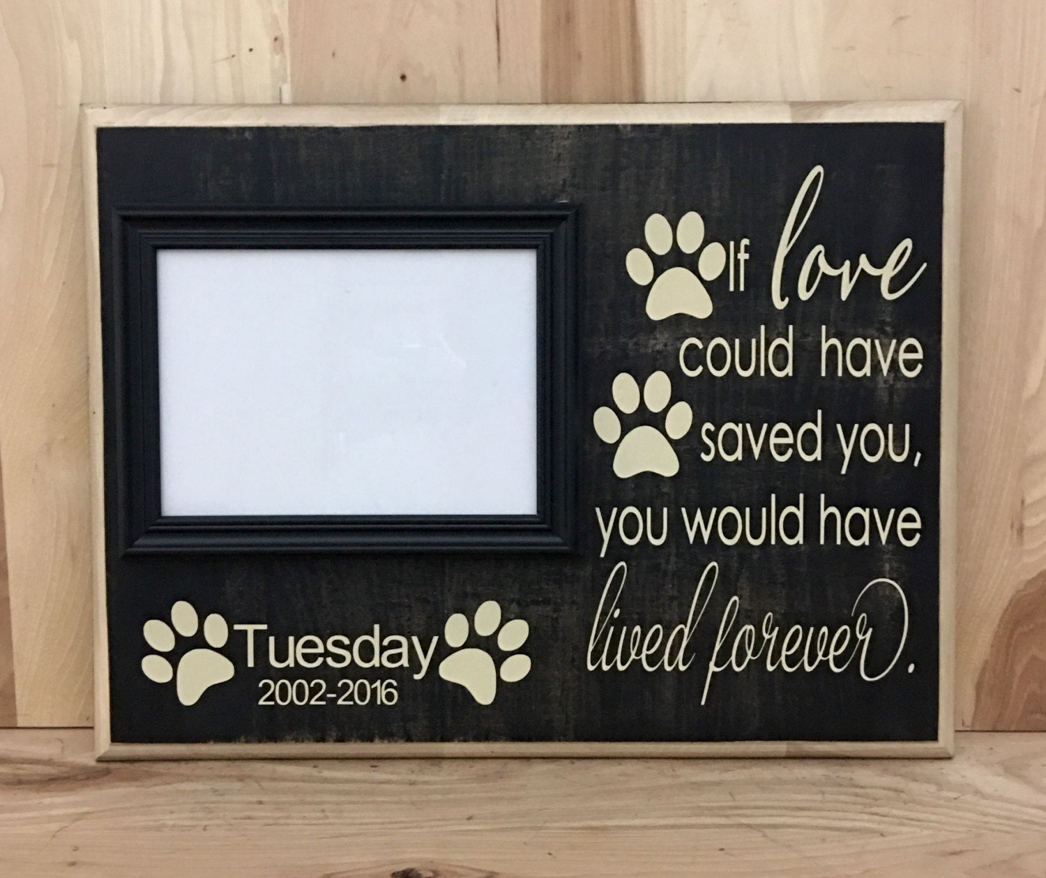 Pet lover Picture Frame -4x6 Personalized Picture Frame - Picture Frame -  Wood Picture Frame 