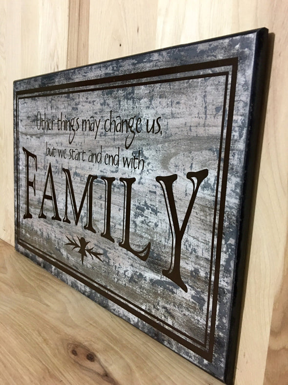 Custom family wooden sign for home decor.
