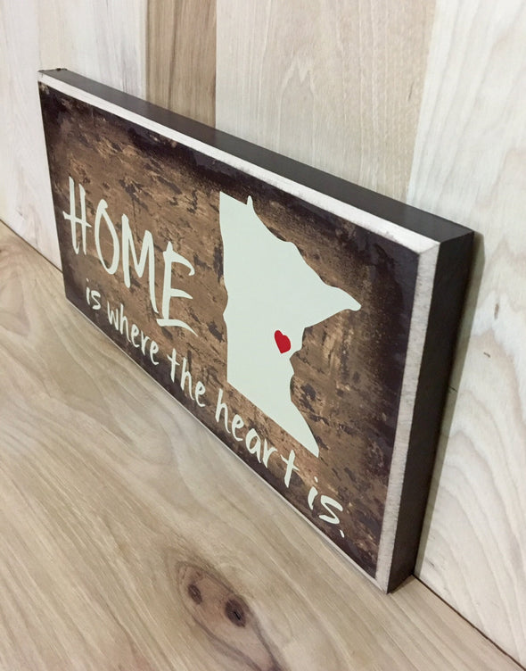 Personalized state sign home is where the heart is.