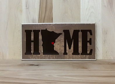 Personalized state home wood sign.
