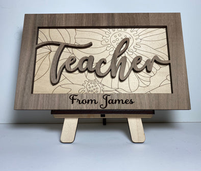 Personalized teacher sign, personalized wood sign, gift for teacher, teacher gift