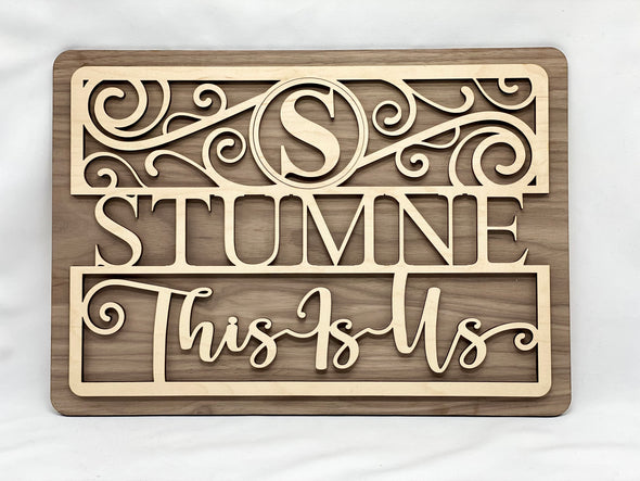 Personalized family sign, personalized wood sign monogram sign, this is us