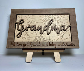 Personalized grandma sign, personalized wood sign, gift for grandma, Mother's Day gift