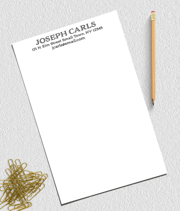 personalized note pad with address for business