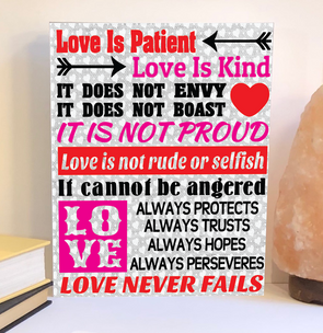 Love is patient Valentine's Day sign