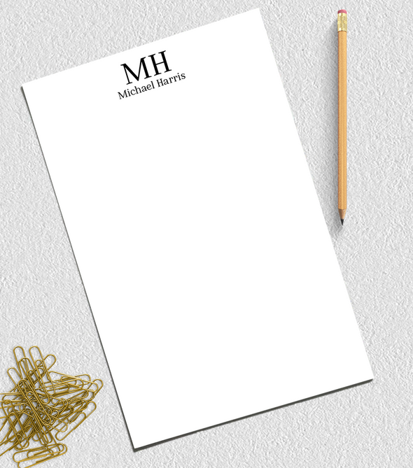 monogram notepad for business