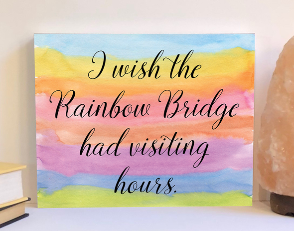 Rainbow bridge wood sign, dog memorial sign